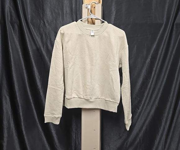 90 Degree By Reflex Cream Crew Neck Sweater with Ribbed Cuffs Brand New W/ Tags - Picture 1 of 10